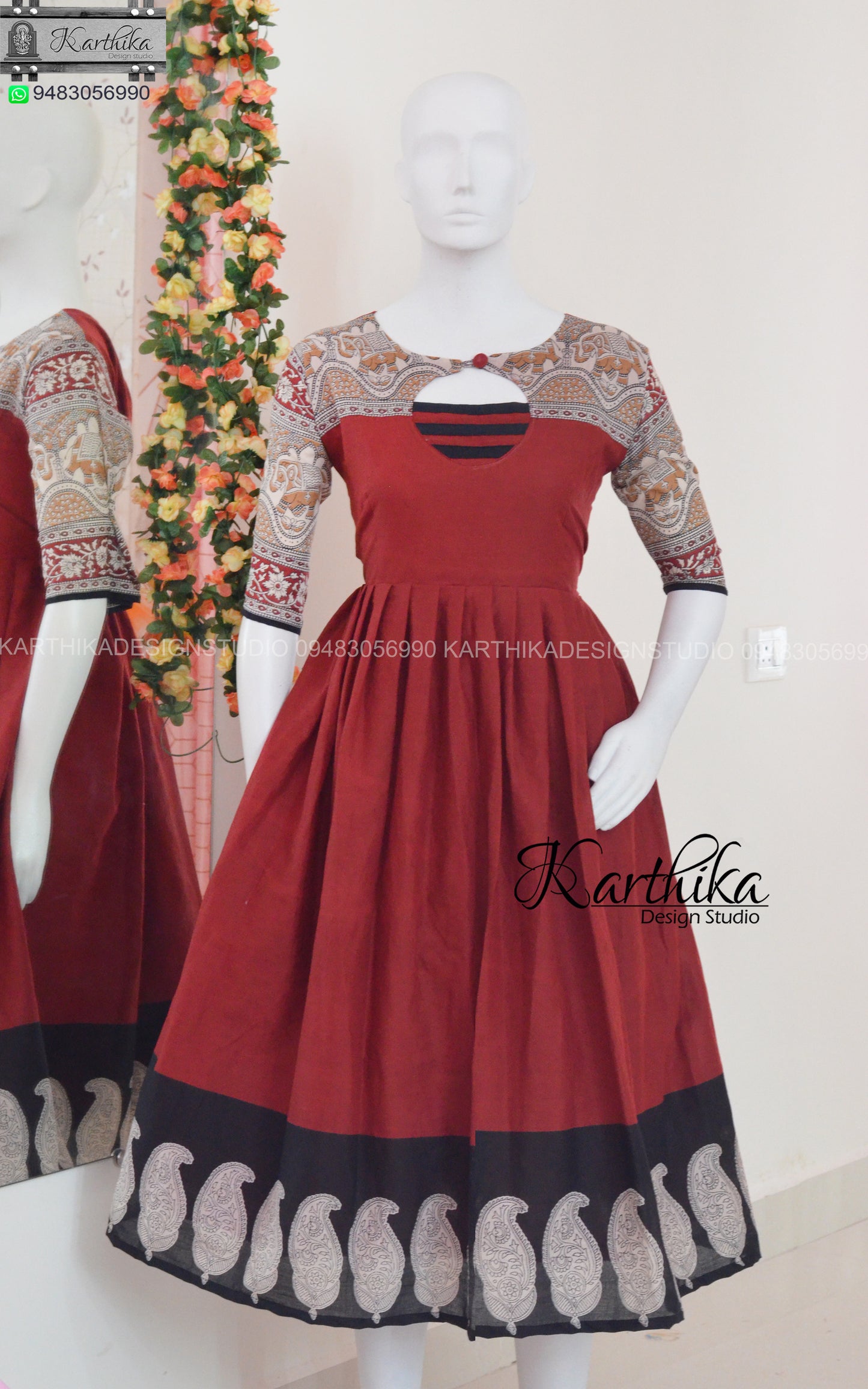 Batik print cotton frock