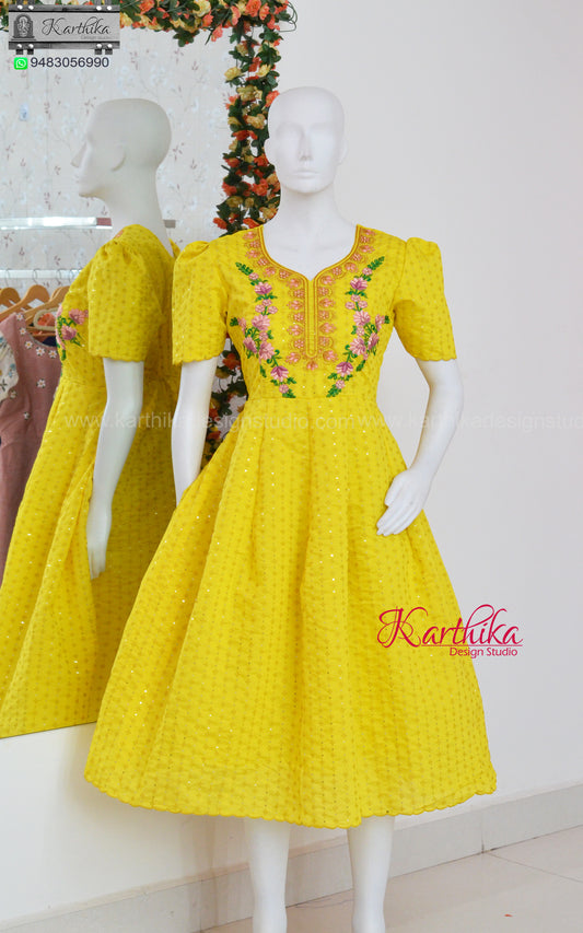 Embroidered cotton frock