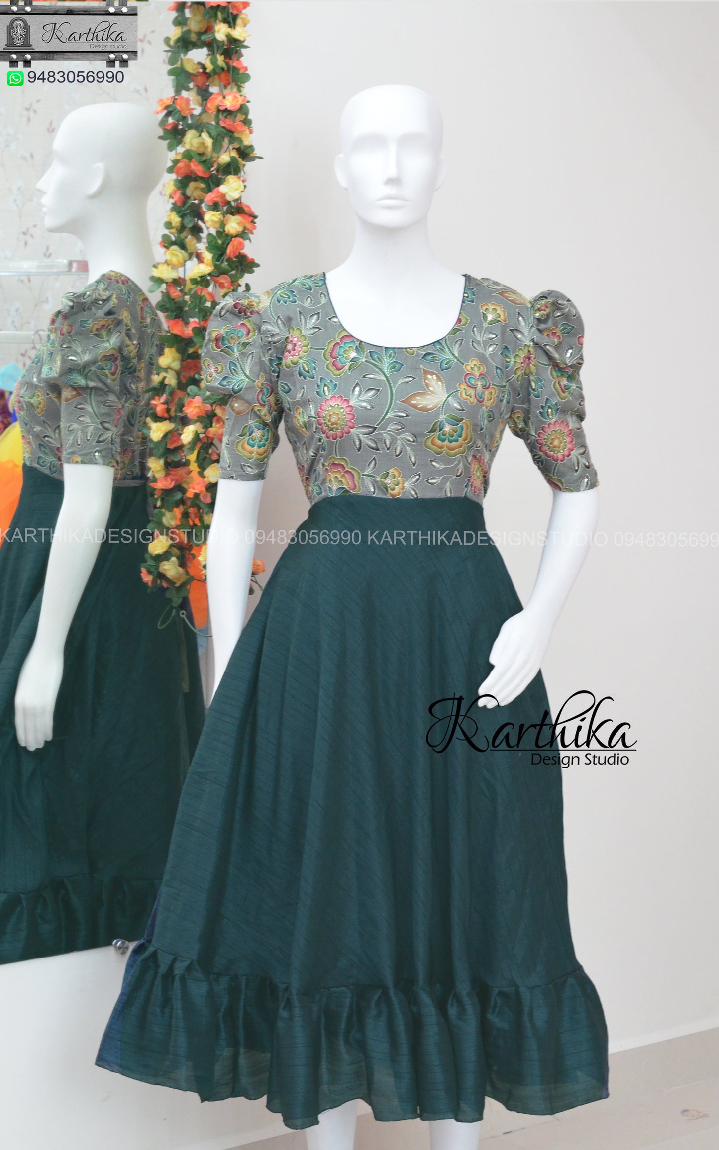 Embroidered Chinnon frock