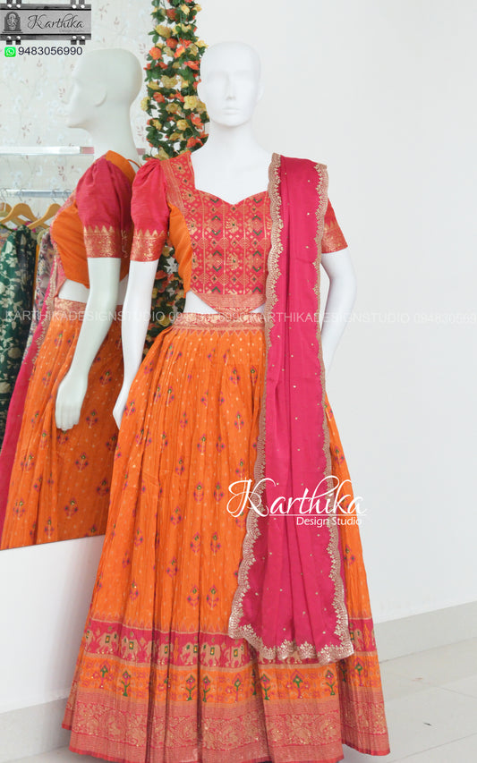 Crushed Soft silk lehenga choli