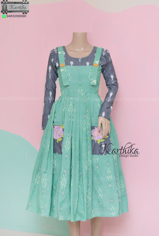 Dungaree style Ikkat kurthi