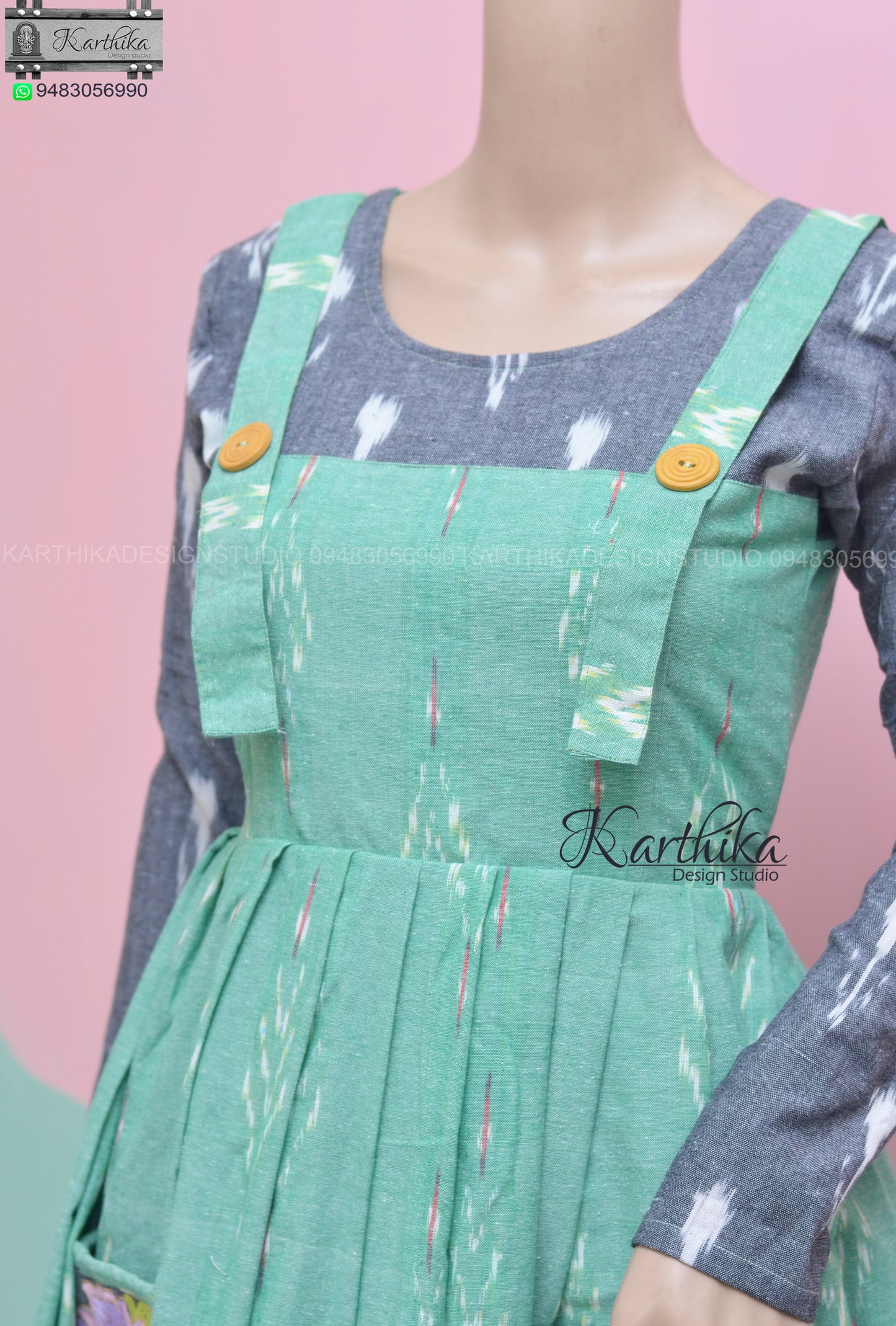 Dungaree style Ikkat kurthi