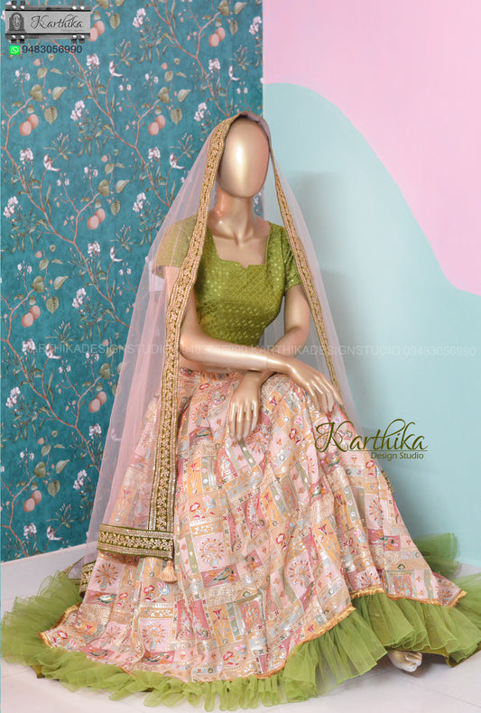 Embroidered Georgette Lehenga.