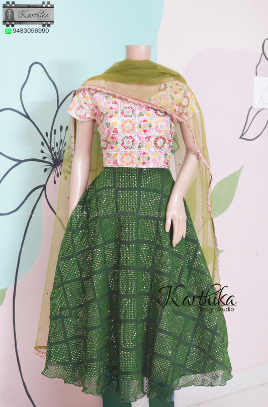 Embroidered georgette chudidhar