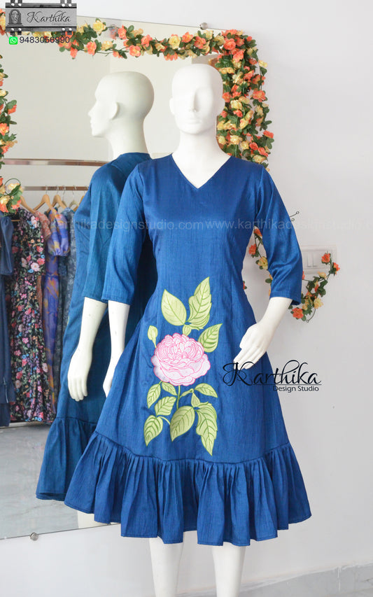 Embroidered Aline frock