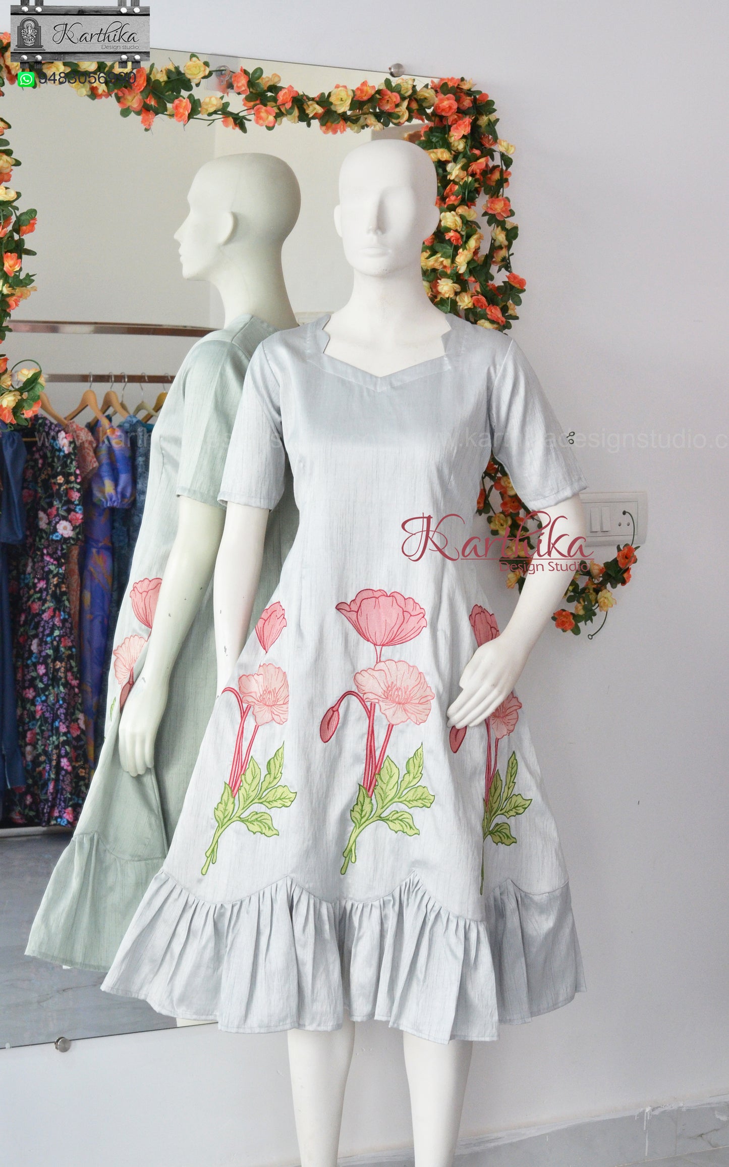 Embroidered Aline frock