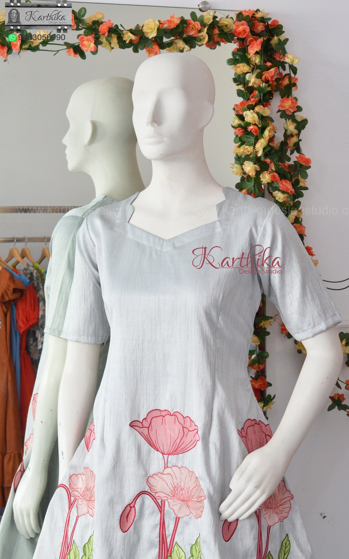 Embroidered Aline frock