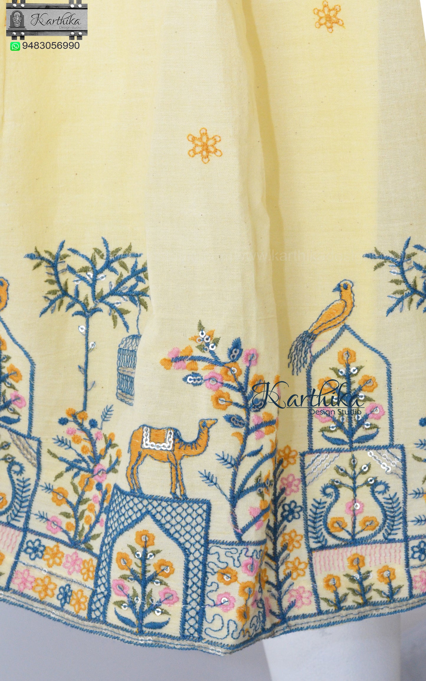 Embroidered Kora cotton frock