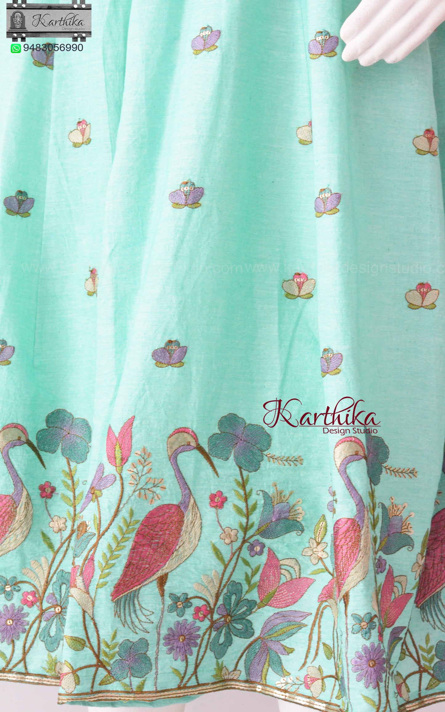 Embroidered Kora cotton frock