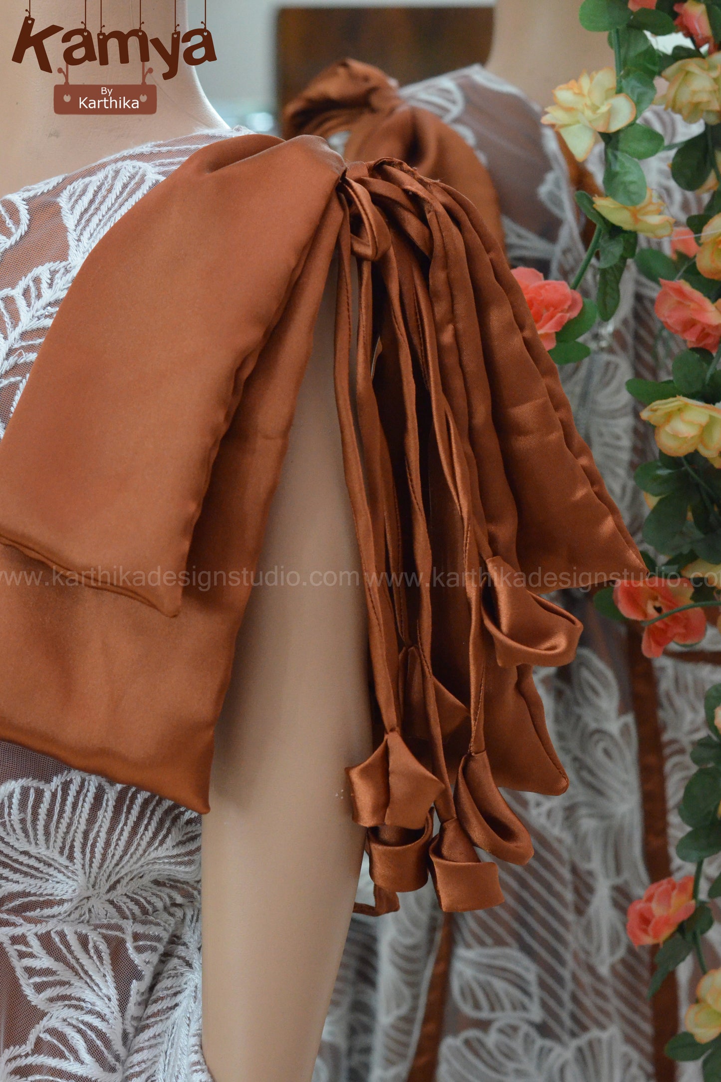 Premium embroidered net and satin frock