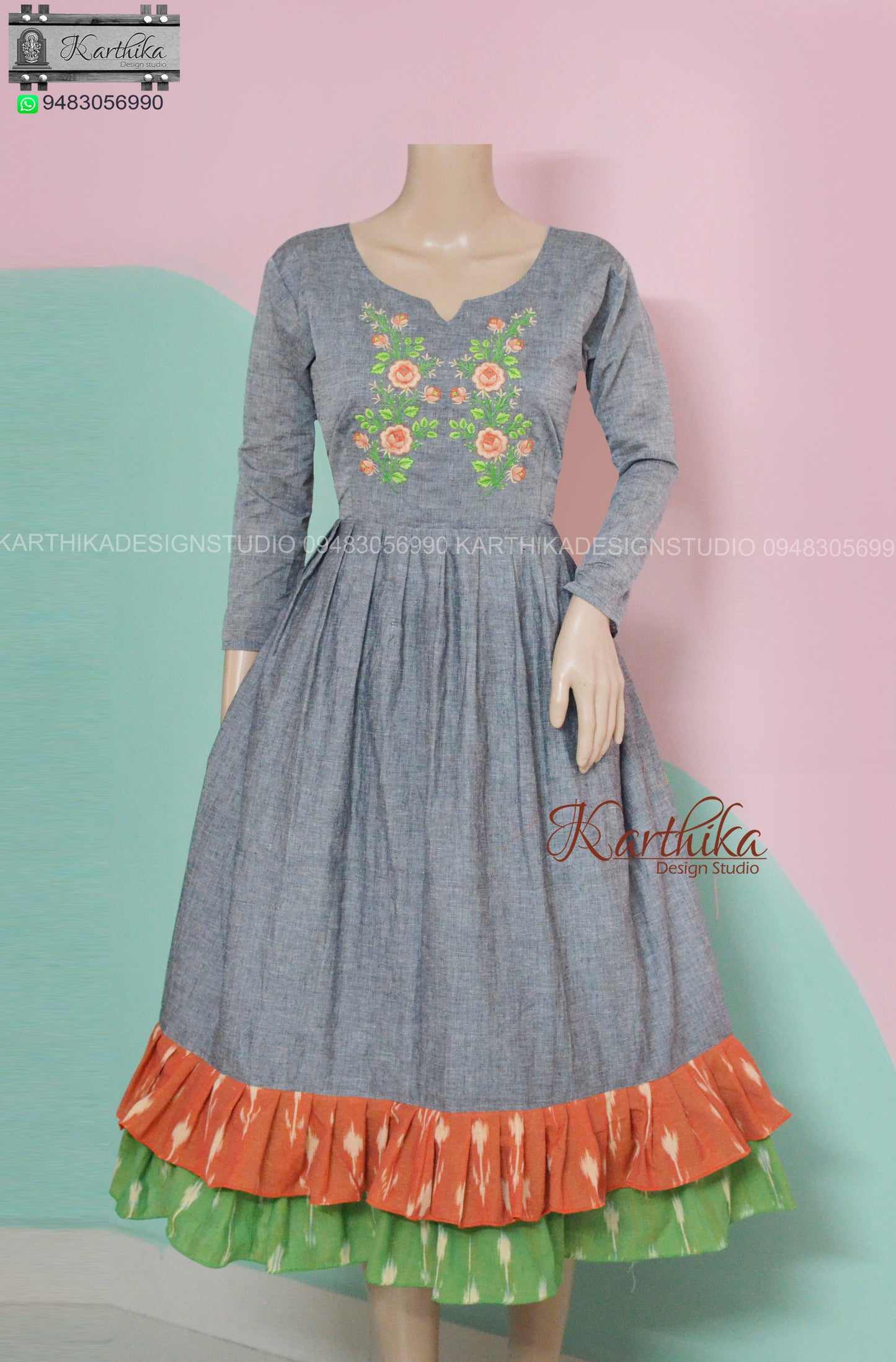 Embroidered cotton frock..