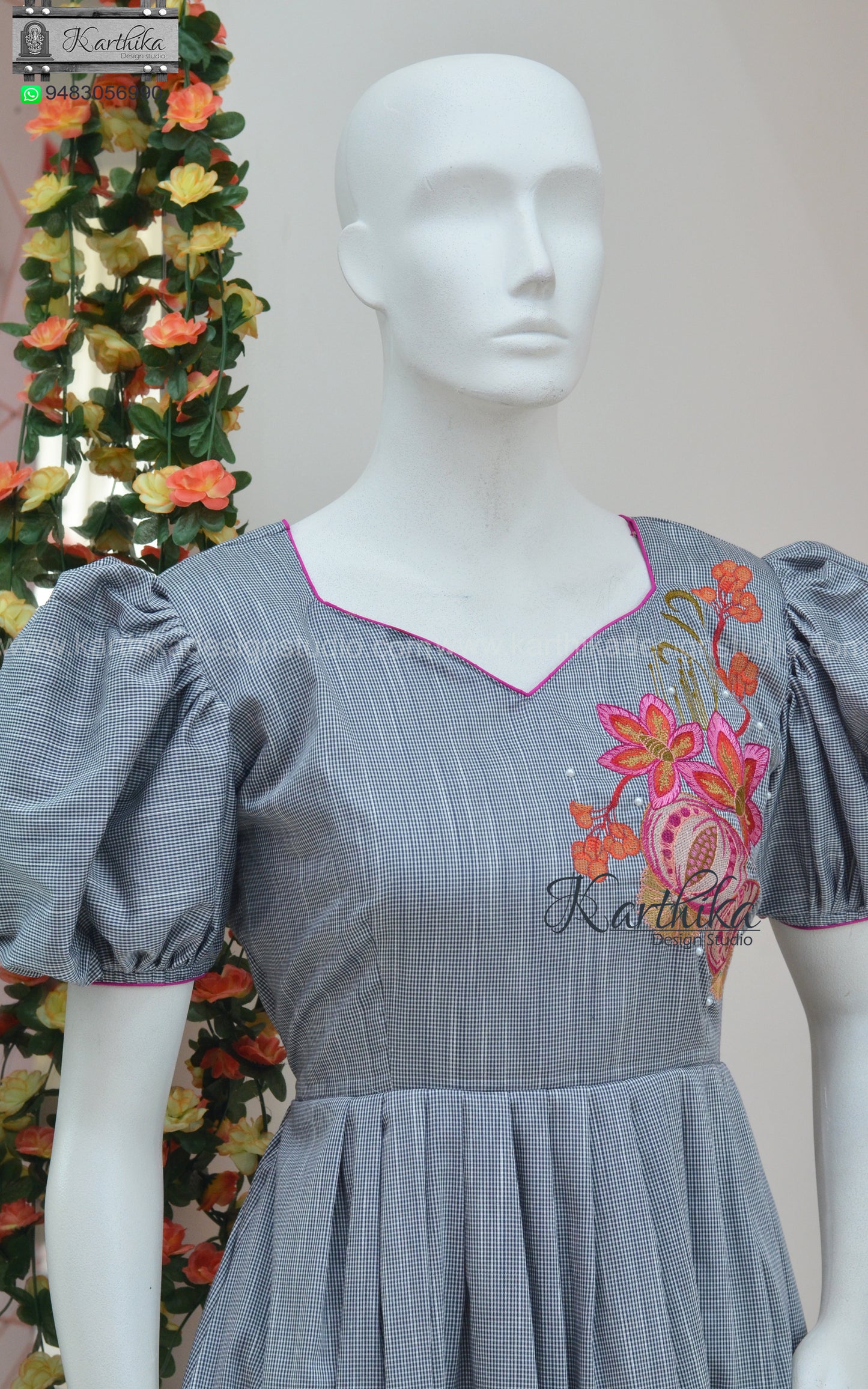 Embroidered cotton frock