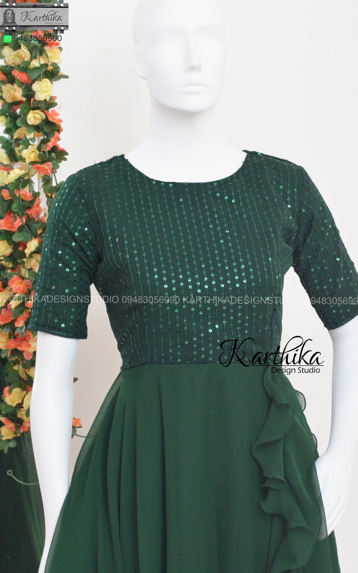 Embroidered georgette frock