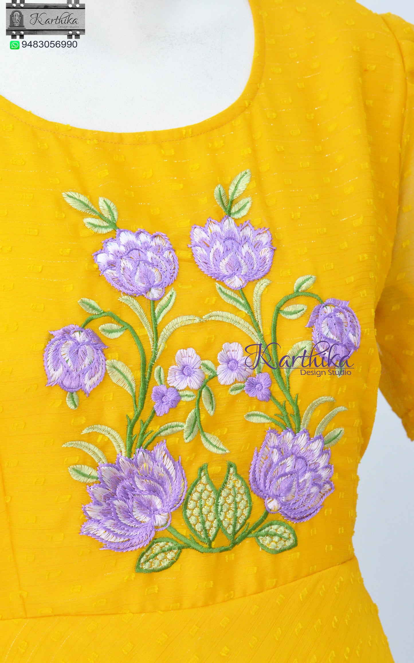 Embroidered georgette frock