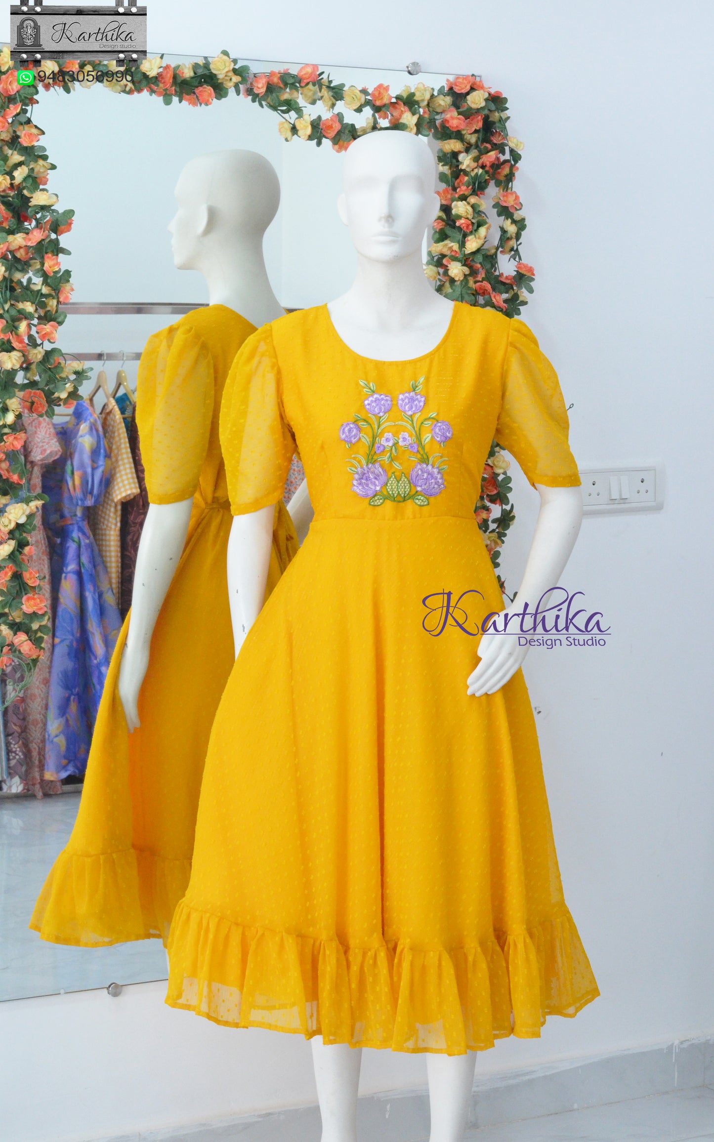 Embroidered georgette frock