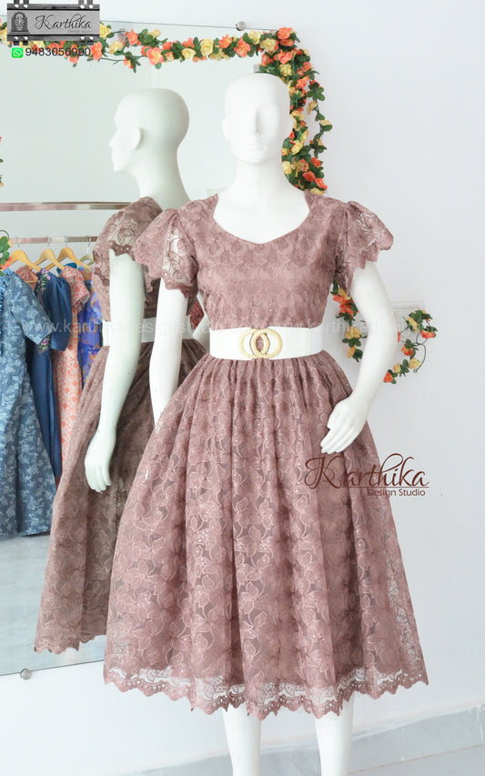 Embroidered net frock
