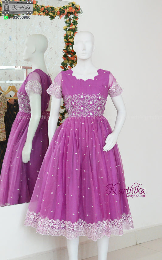 Embroidered organza frock