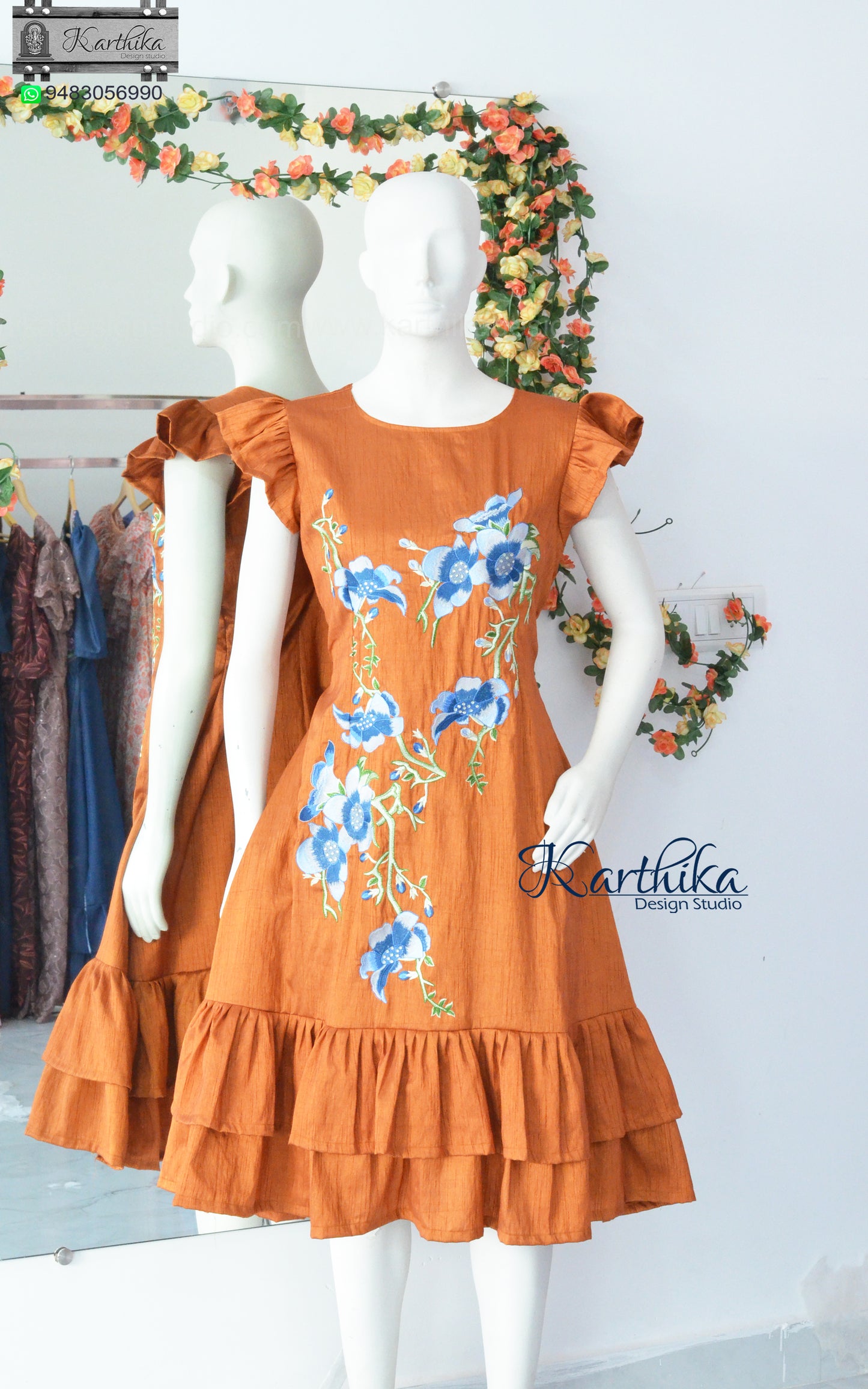 Embroidered Aline frock