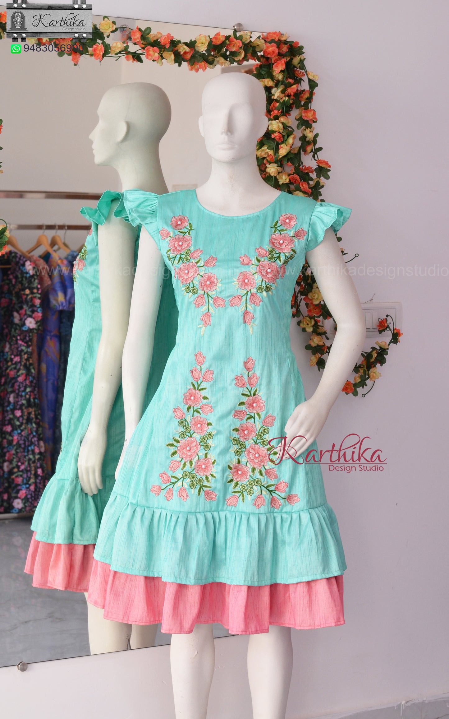 Embroidered Aline frock