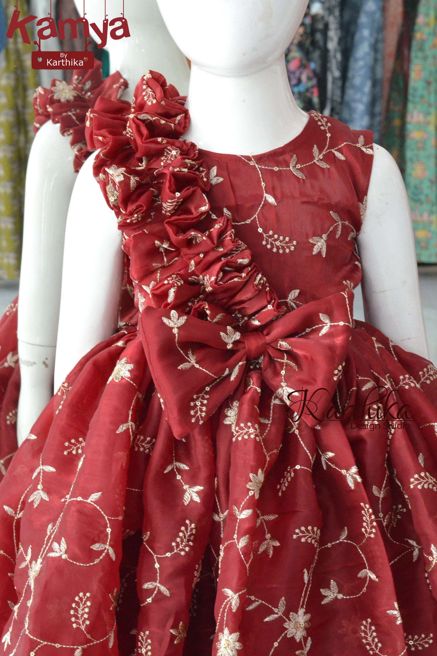Embroidered space silk frock