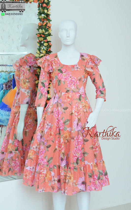 Floral Hakoba cotton frock.