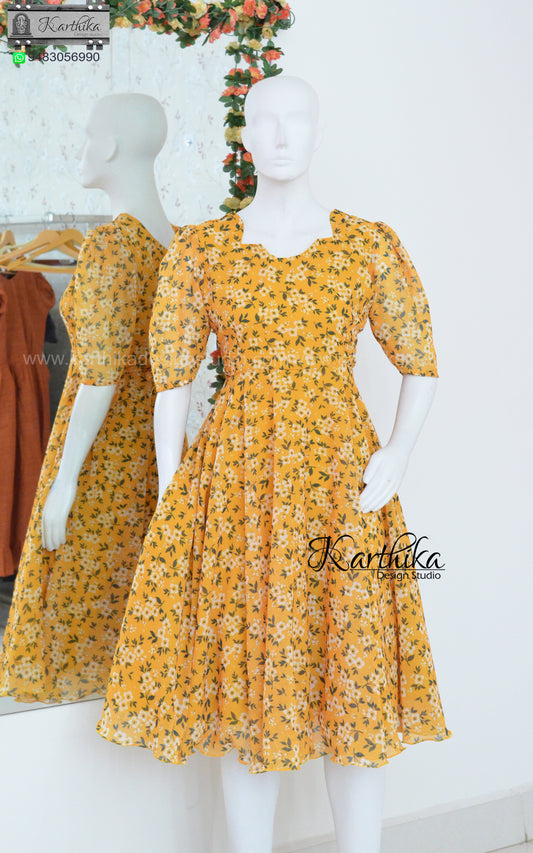 Yellow georgette frock