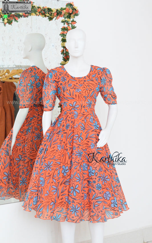 Orange georgette frock