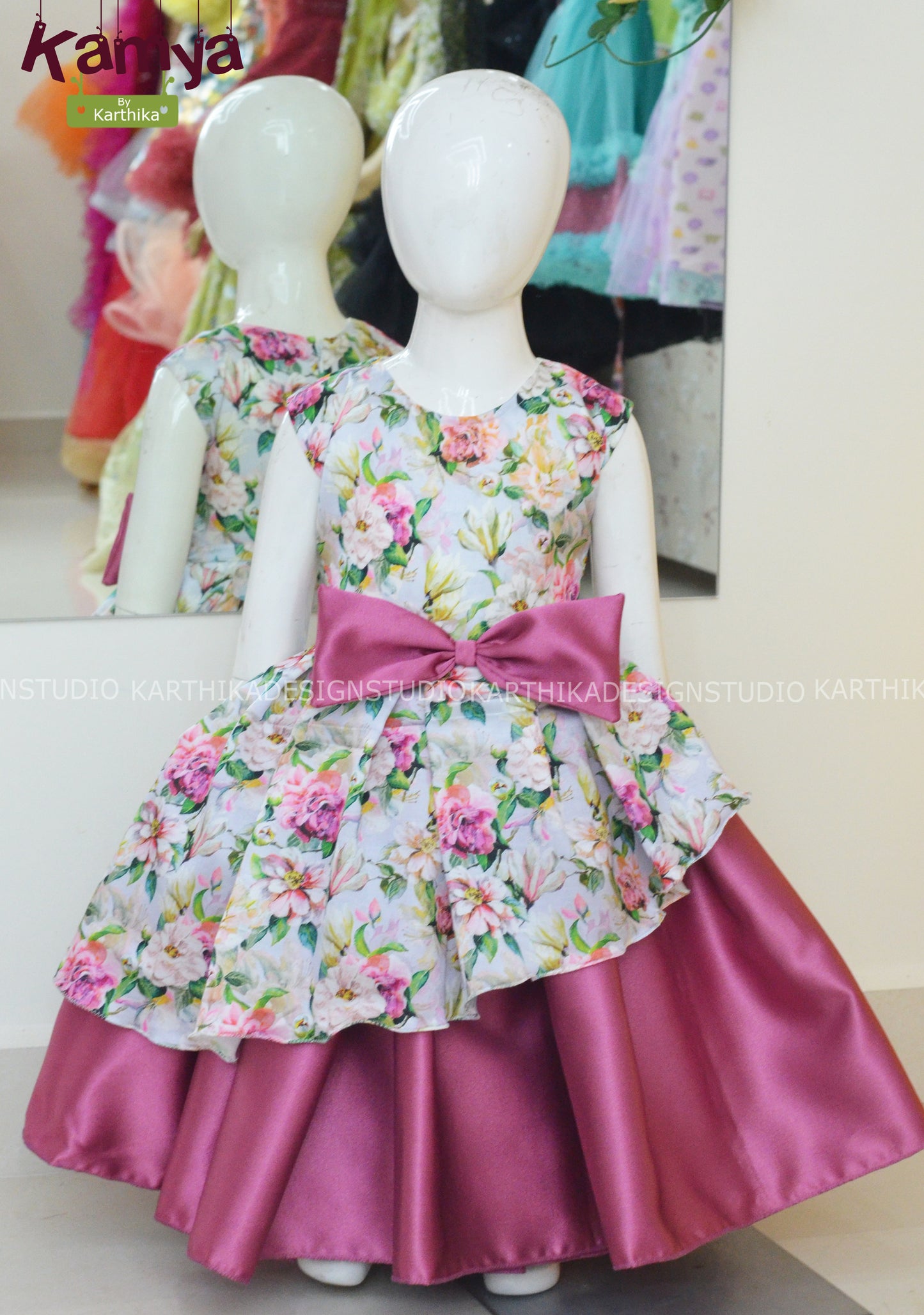 Floral satin frock