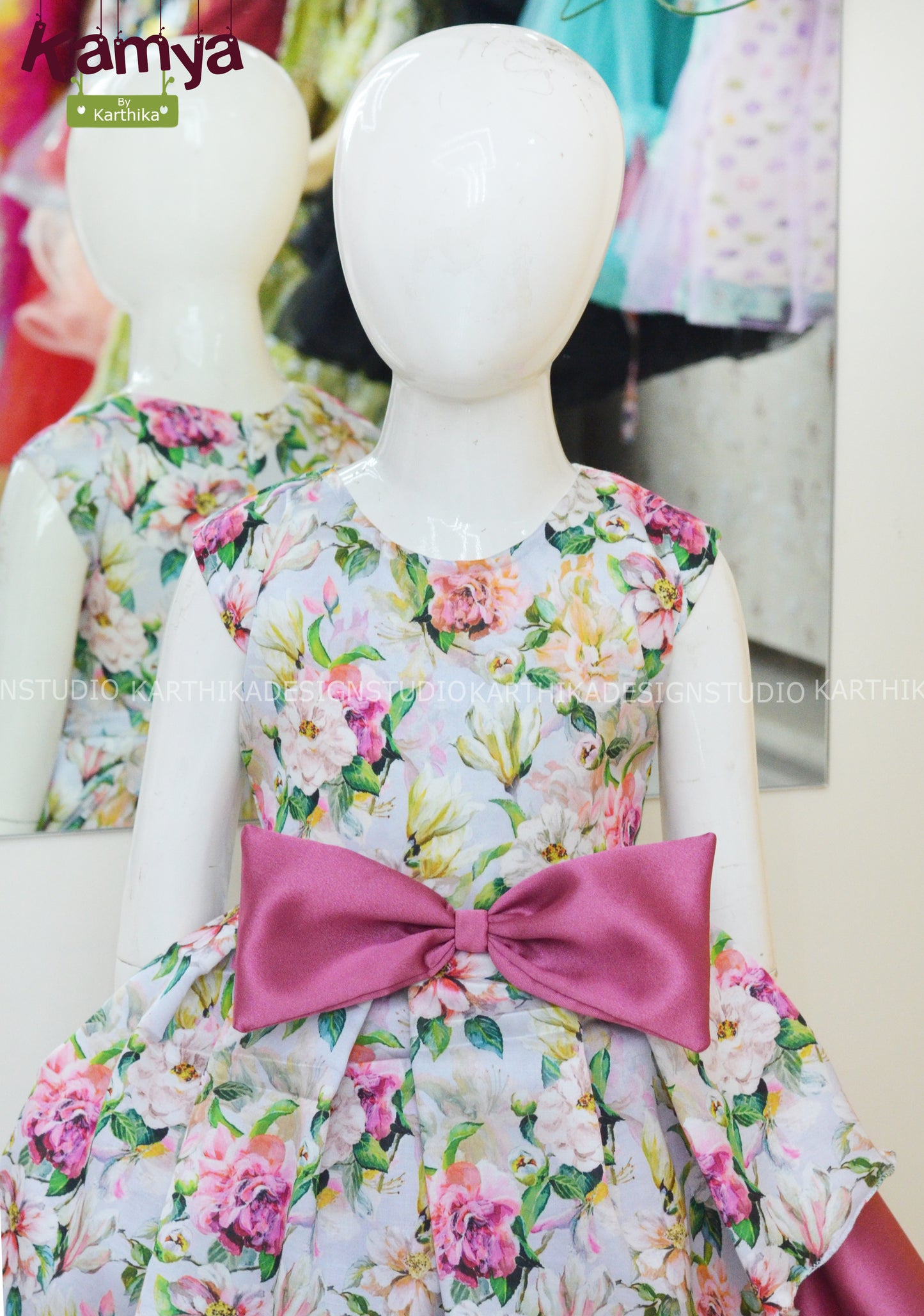 Floral satin frock