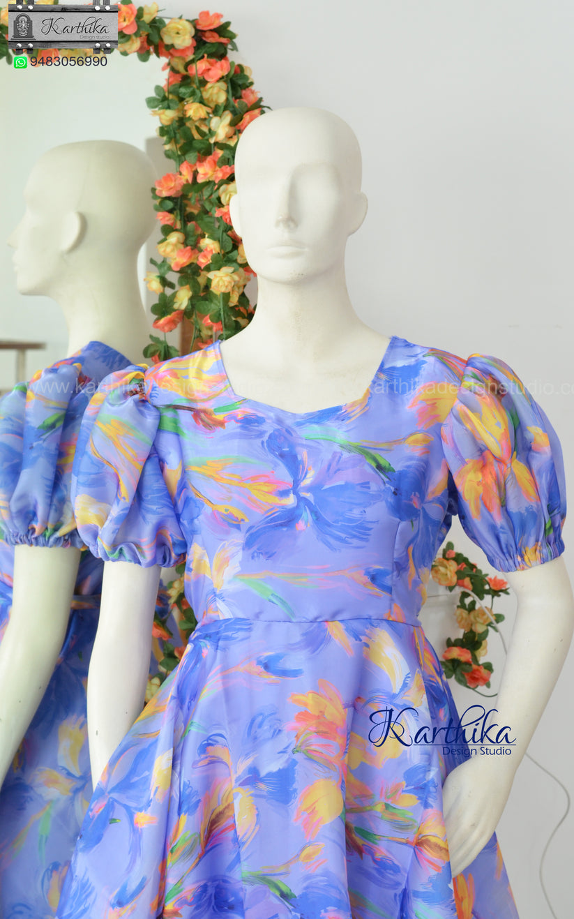 Soft Flowy Organza Frock MHK424 main image 1