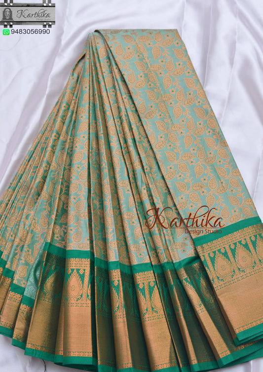 Kuppadam silk saree- sea green