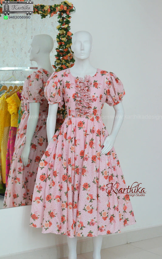 Floral Hakoba cotton frock...