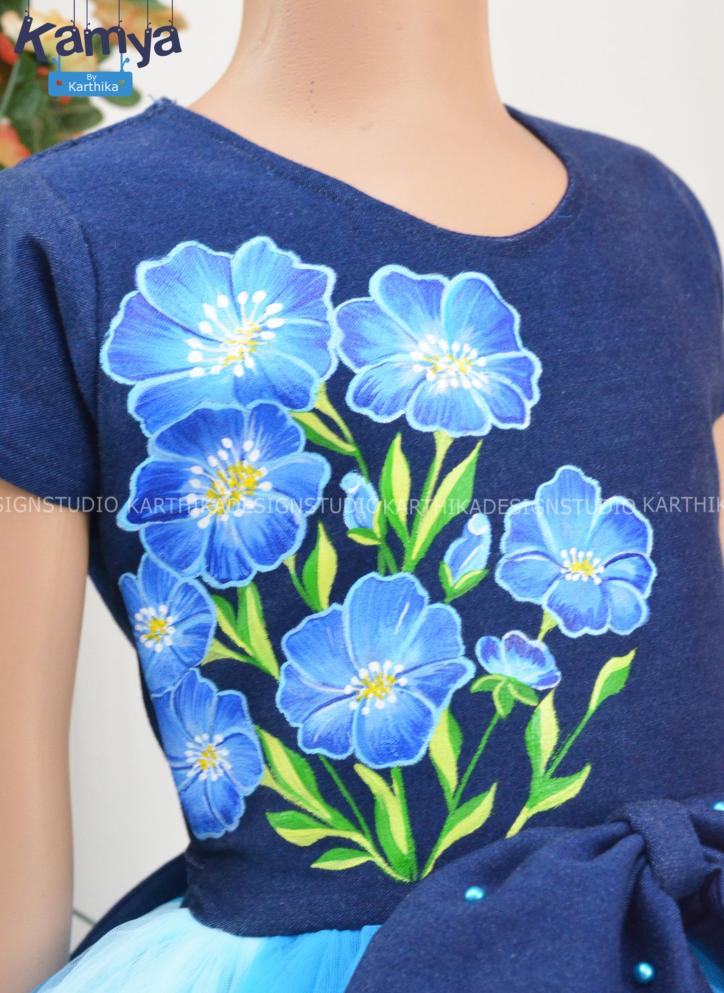 Hand painted denim frock