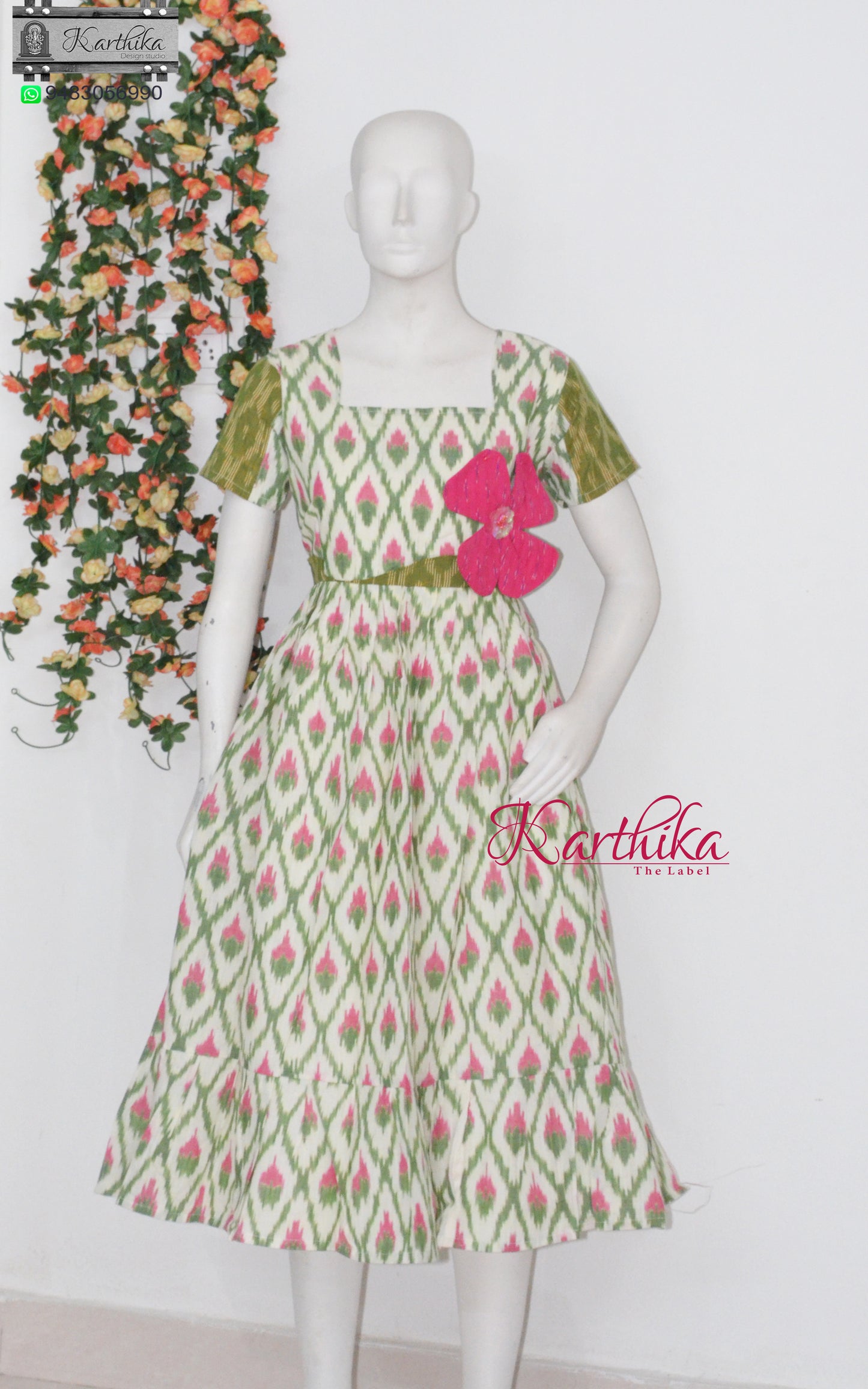 Ikkat cotton frock