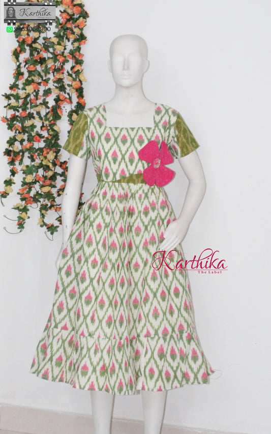 Ikkat cotton frock