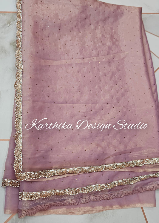 Onion pink Jimmy Choo saree