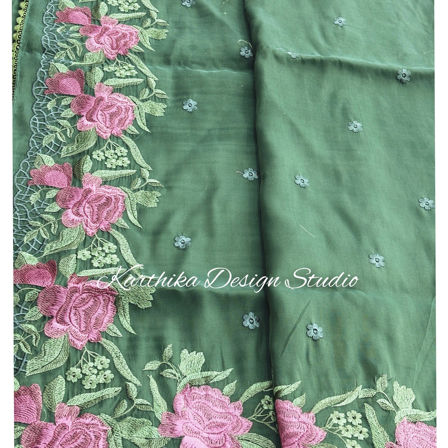 Soft organza saree with embroidered border