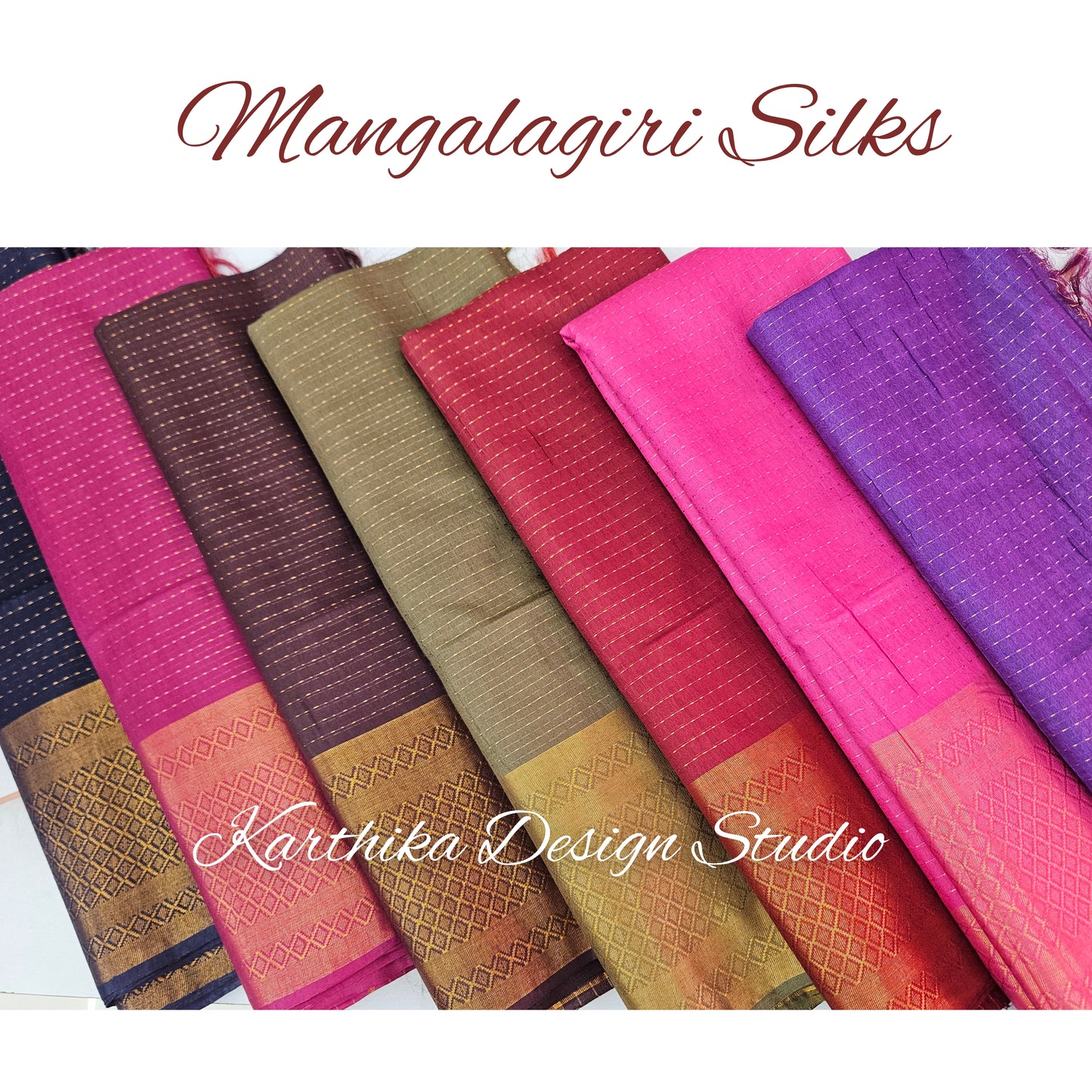 Orange Mangalagiri silk saree