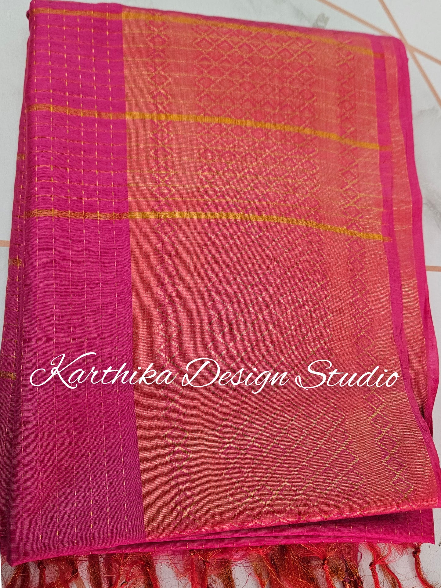 Light pink Mangalagiri silk saree