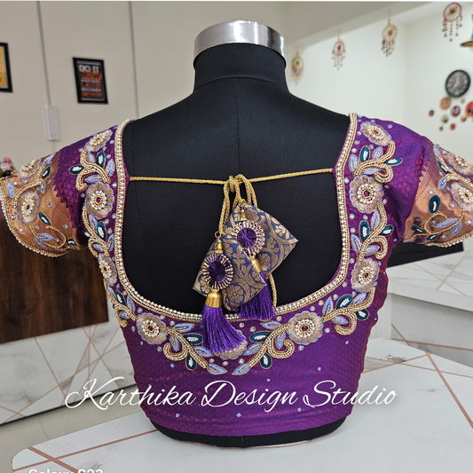 Kanchi silk blouse with maggam work