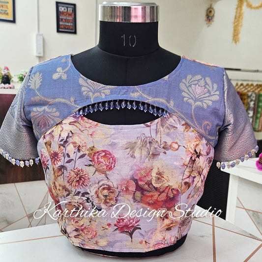 Floral Muslin silk blouse