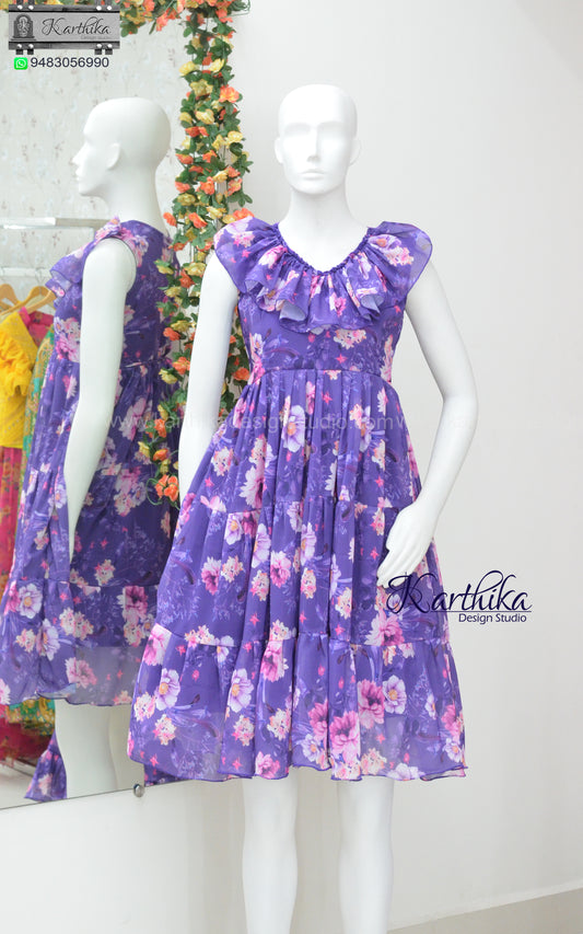 Floral printed georgette frock