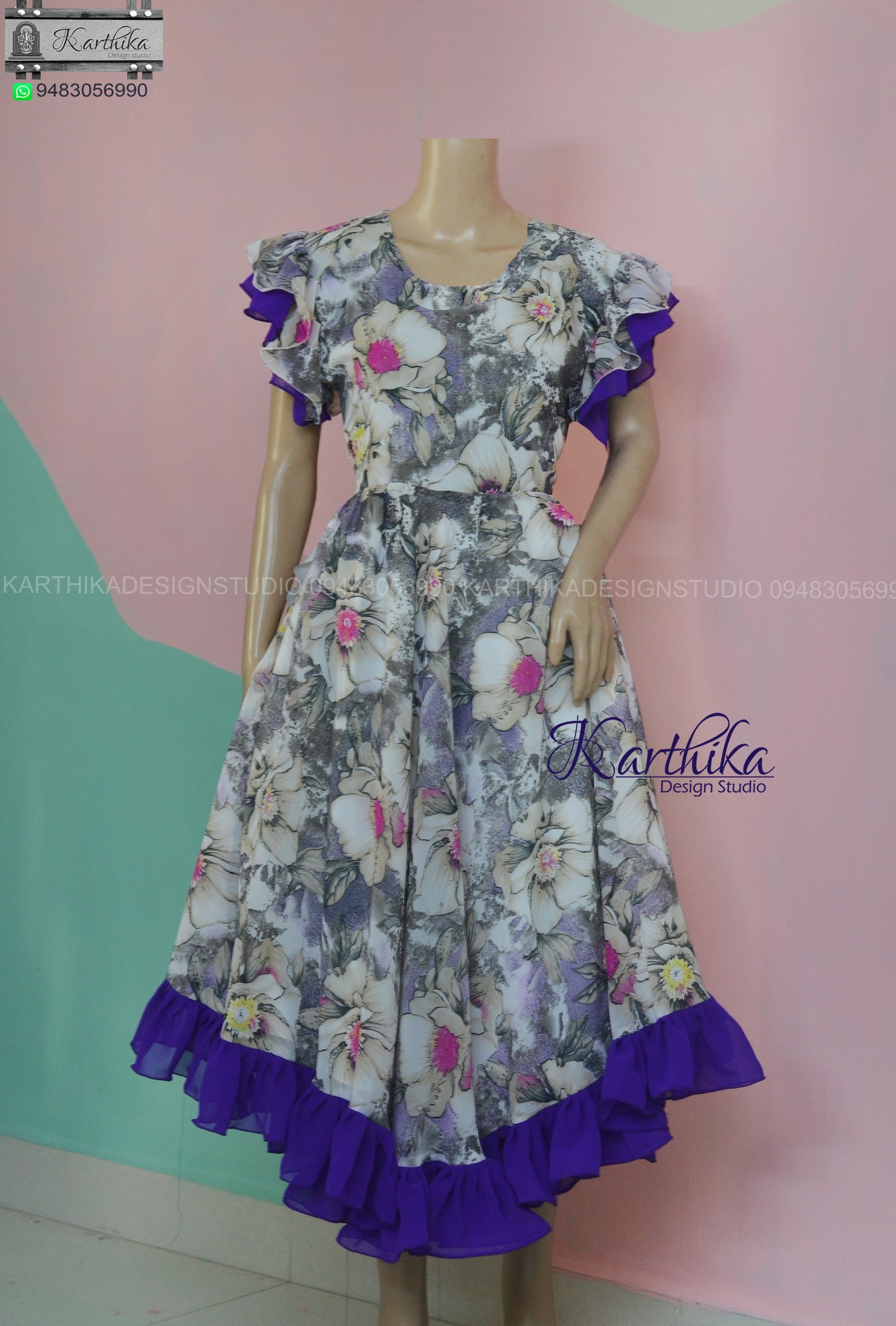 Floral georgette frock..