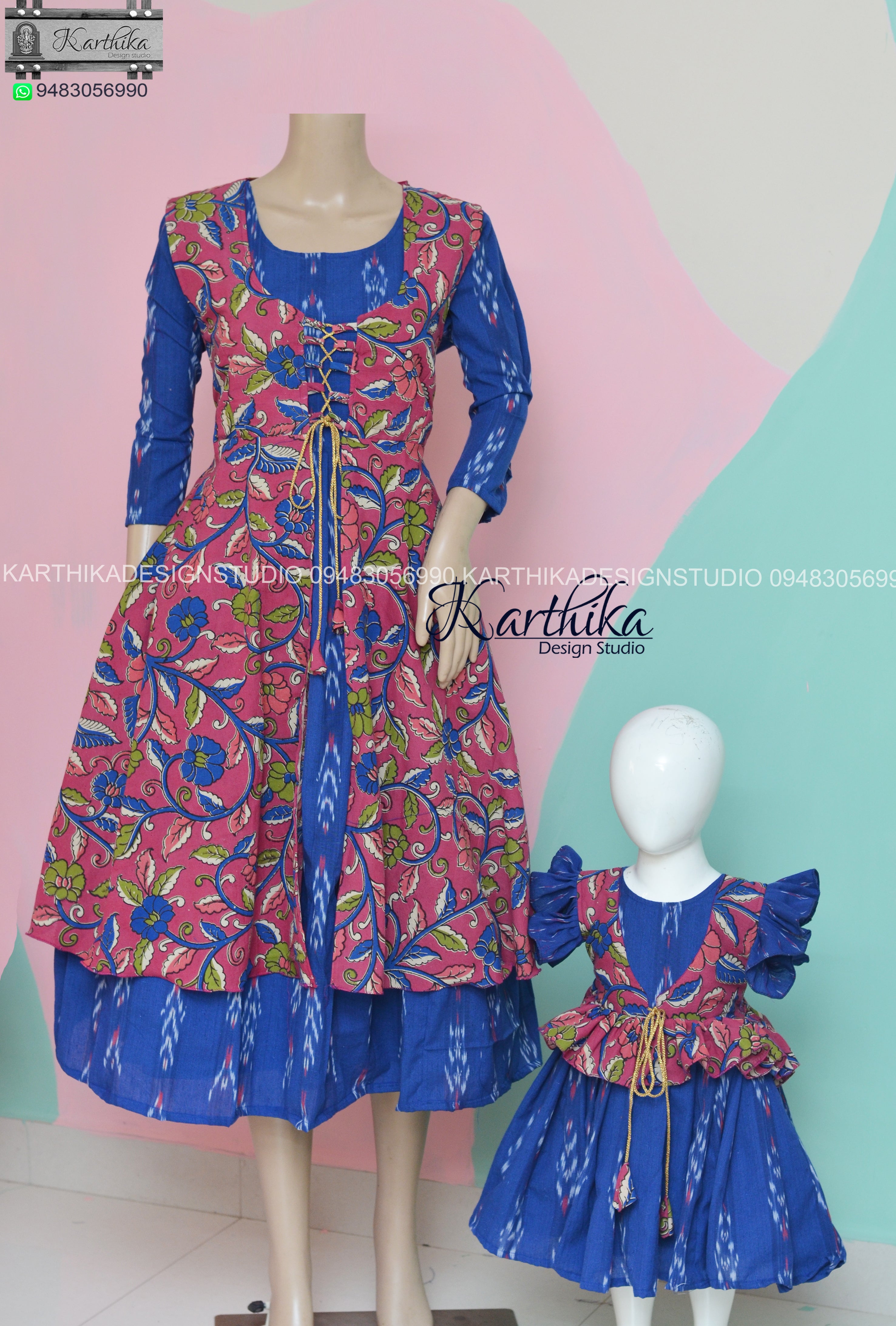 Ikkat/Kalamkari cotton frocks – karthika design studio