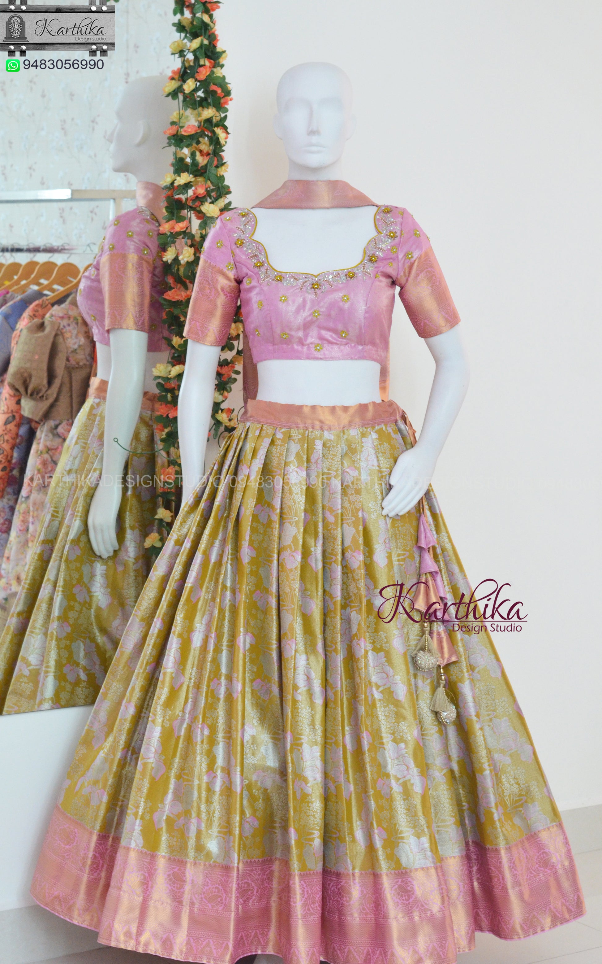 Kanchi silk langa voni – karthika design studio - Main Image