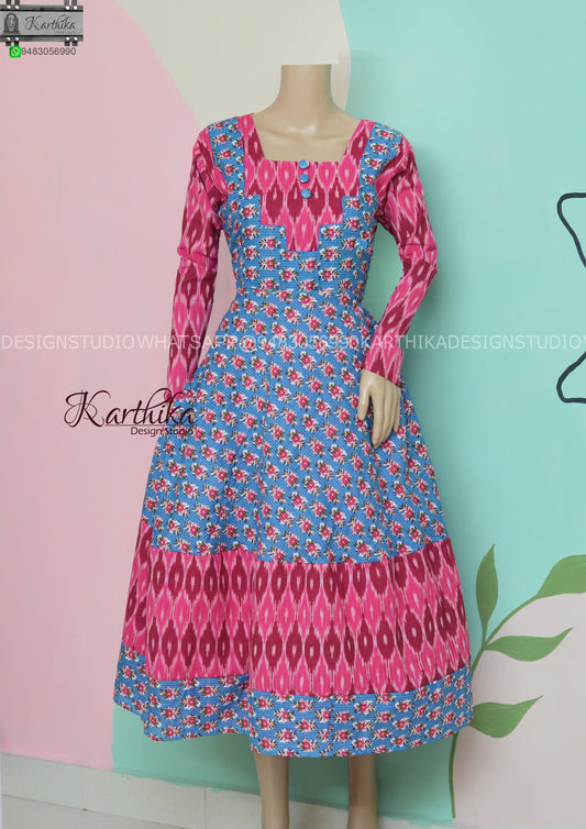 Kantha cotton and Ikkat kurthi..