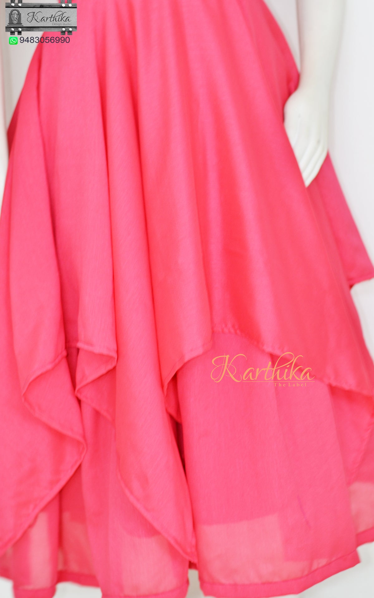 Embroidered kashmiri silk layered frock