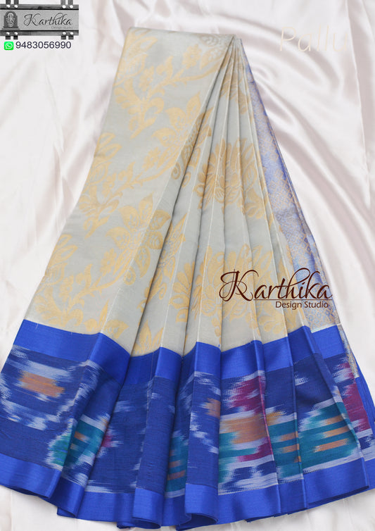 Kuppadam saree with ikkat border.