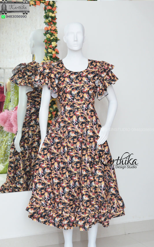 Multicolor Rayon Frock