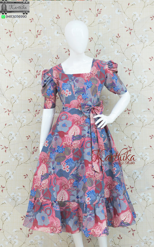 Multicolour cotton frock..